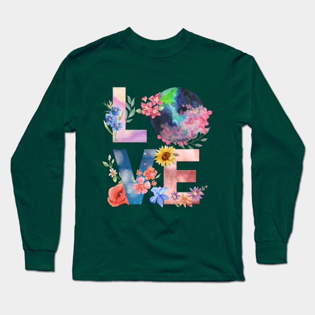 Save Our Planet - Save The World - Love Our World Long Sleeve T-Shirt by Indigo Thoughts 